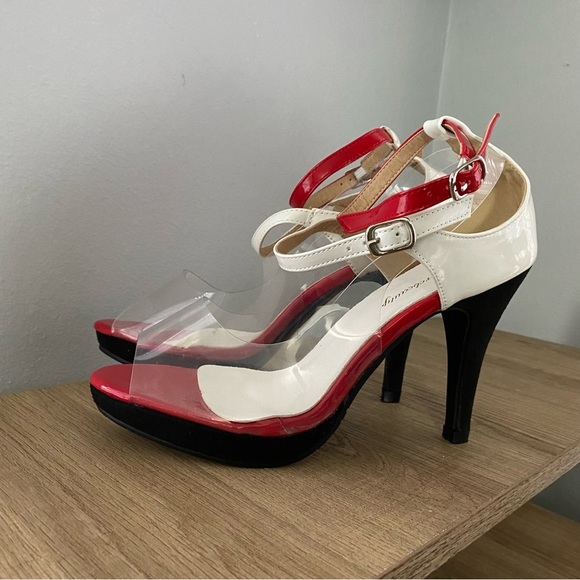 NEW Getmorebeauty Open Toe Clear Heels - Picture 7 of 11